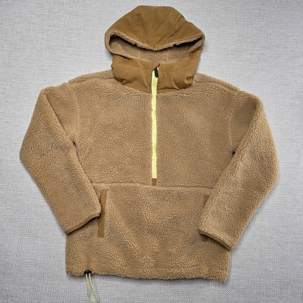 Backcountry Jacket Women S Brown Pika 1/2 Zip Hood Deep Pile Fleece Pullover NWT